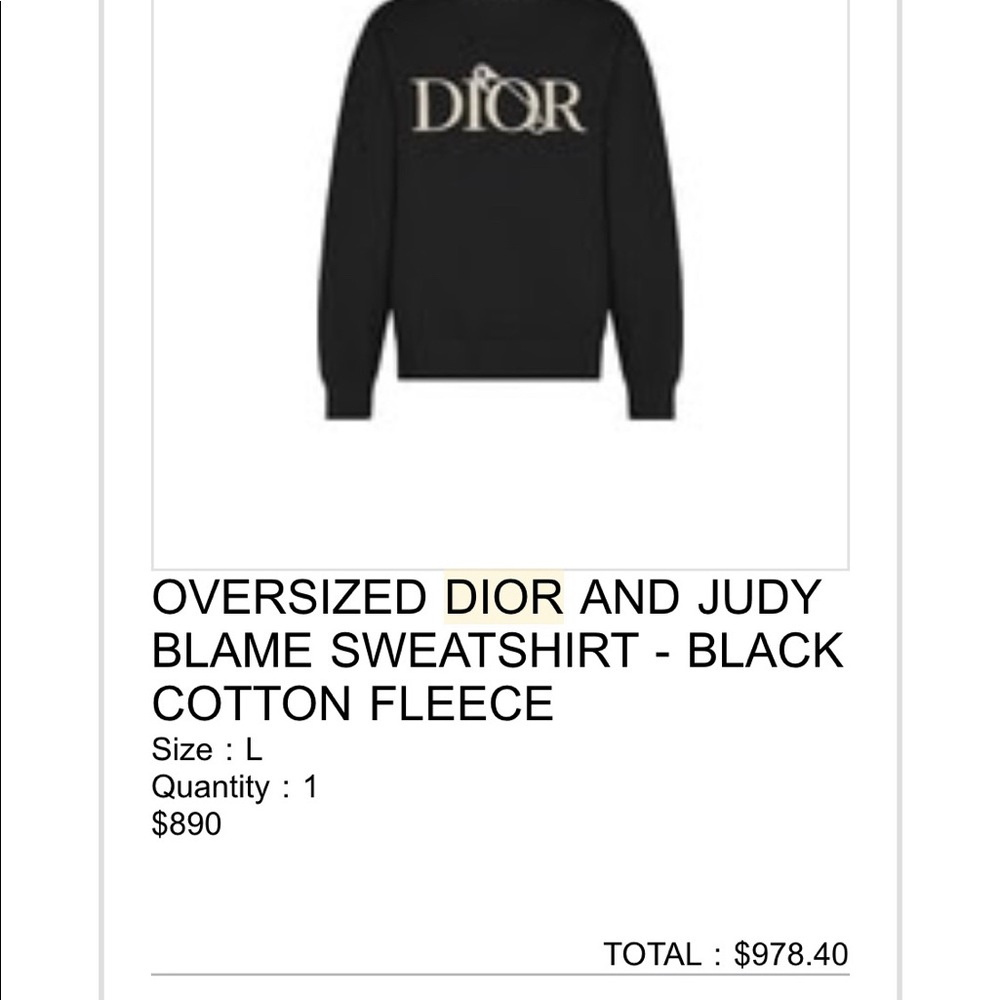 Men’s Dior sweatshirt